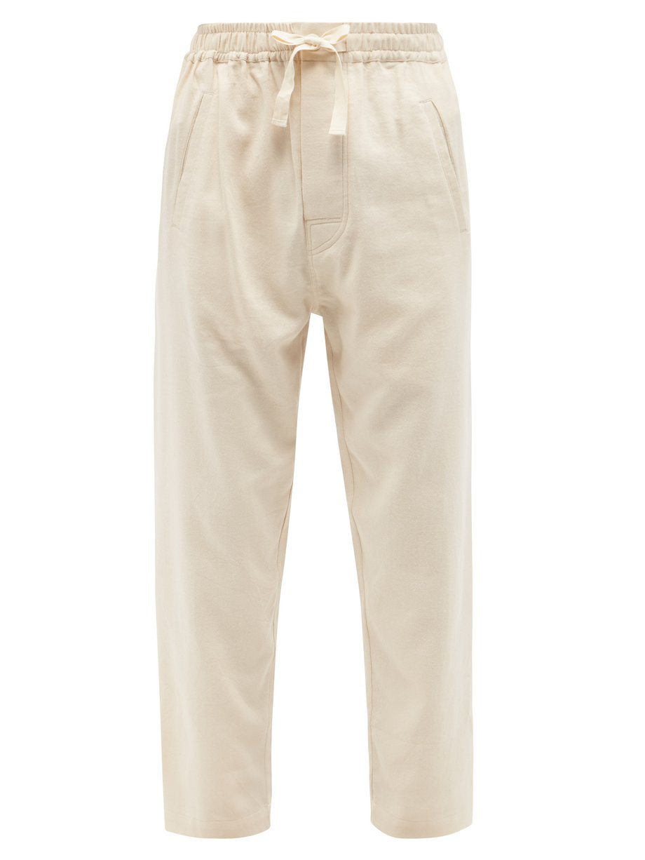Neutral Drawstring-waist cotton trousers | Marrakshi Life ...