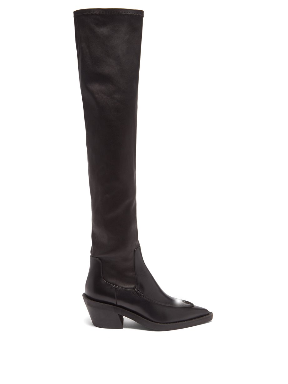 Khaite Black Charleston stretch-leather knee-high boots | 매치스패션, 모던 럭셔리 ...