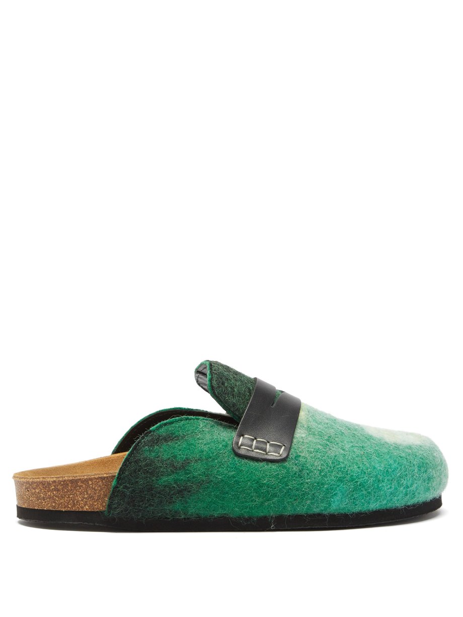 Green Landscape backless penny loafers JW Anderson | MATCHESFASHION US