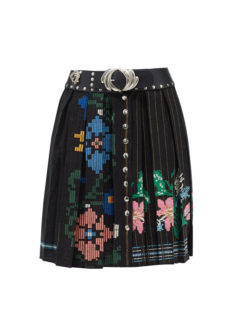 embroidered wool skirt
