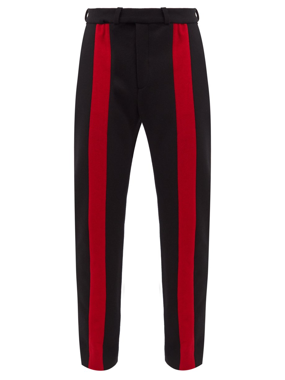 Black Striped Melton-wool trousers | Maximilian Davis | MATCHESFASHION AU