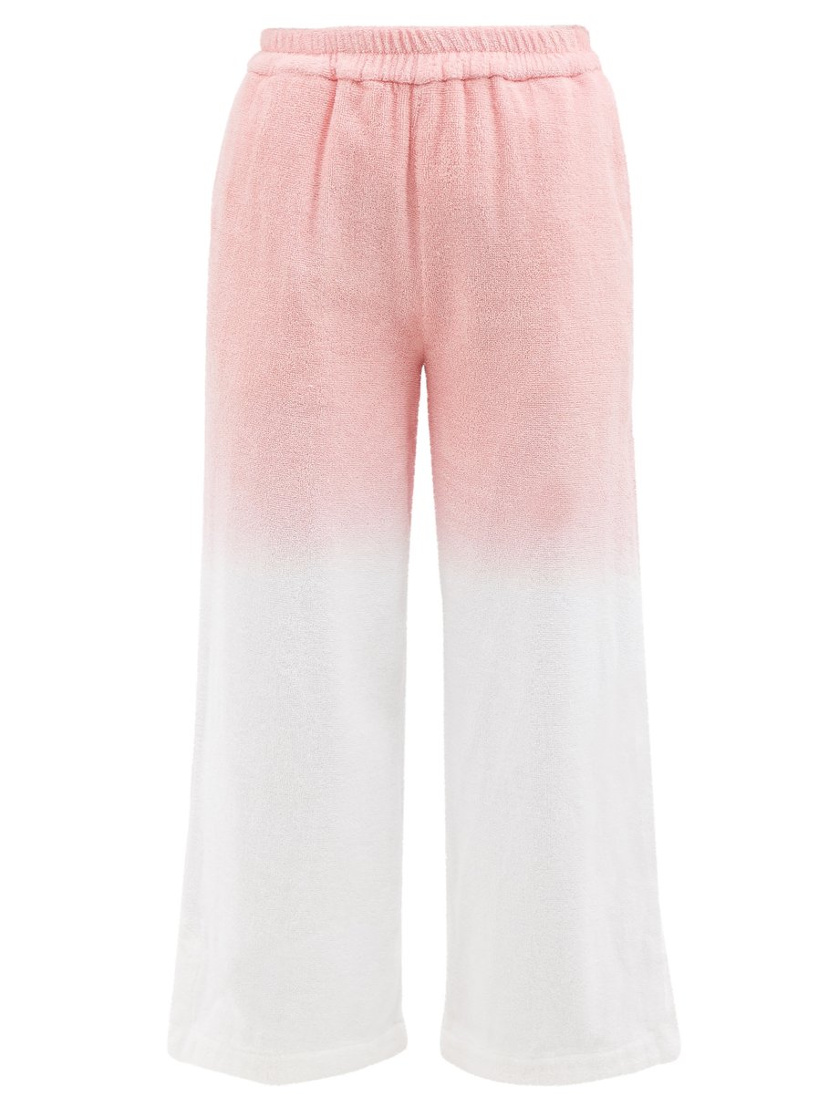 MATCHESFASHION Women Clothing Pants Capris Womens Pink Capri Tie-dye Cotton- Trousers 