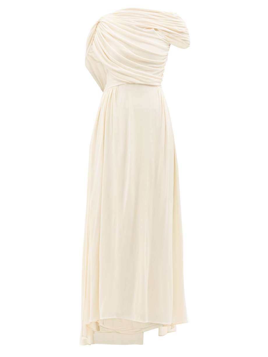 White Sloan open-back draped-jersey dress | Khaite | MATCHESFASHION AU
