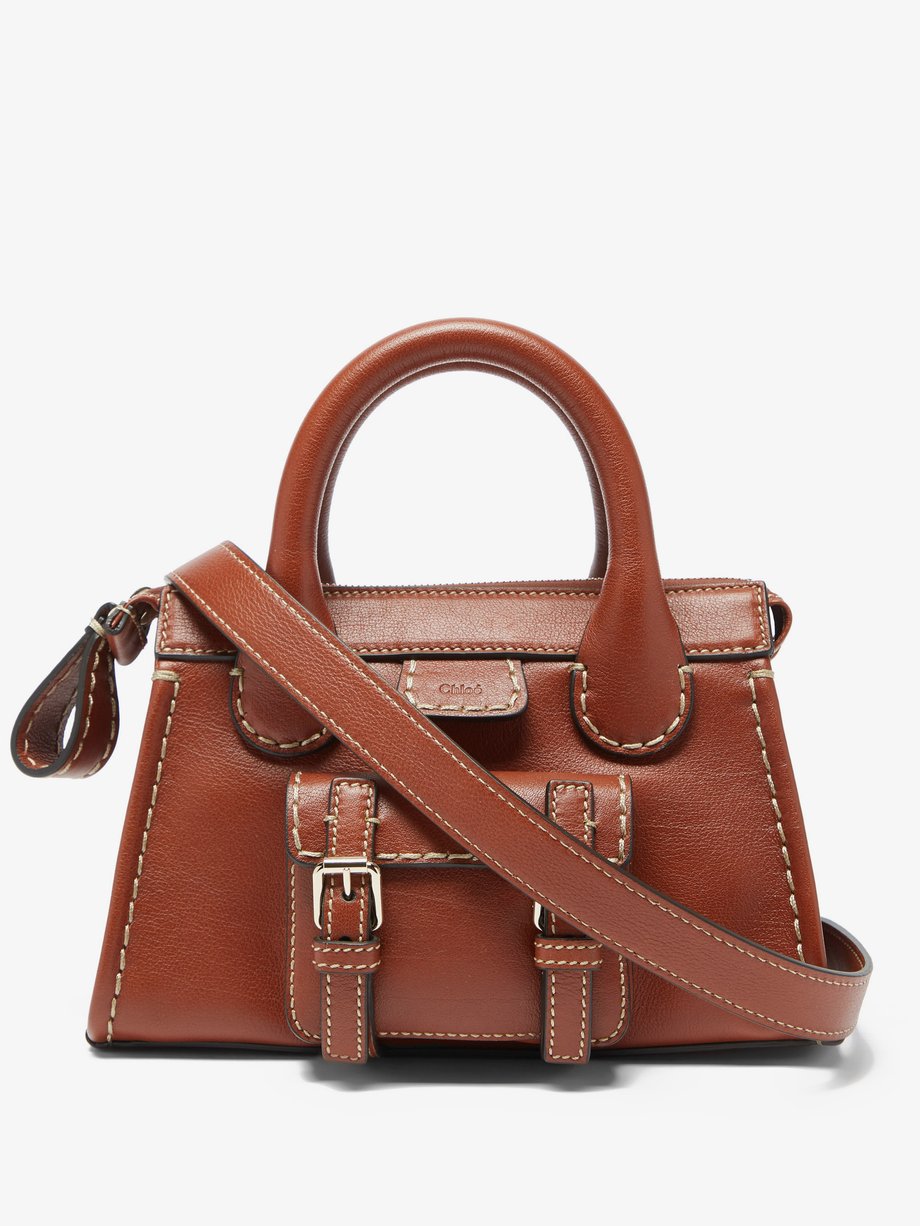 broken commentator Exceed Brown Edith small topstitched leather shoulder bag | Chloé | MATCHESFASHION  US