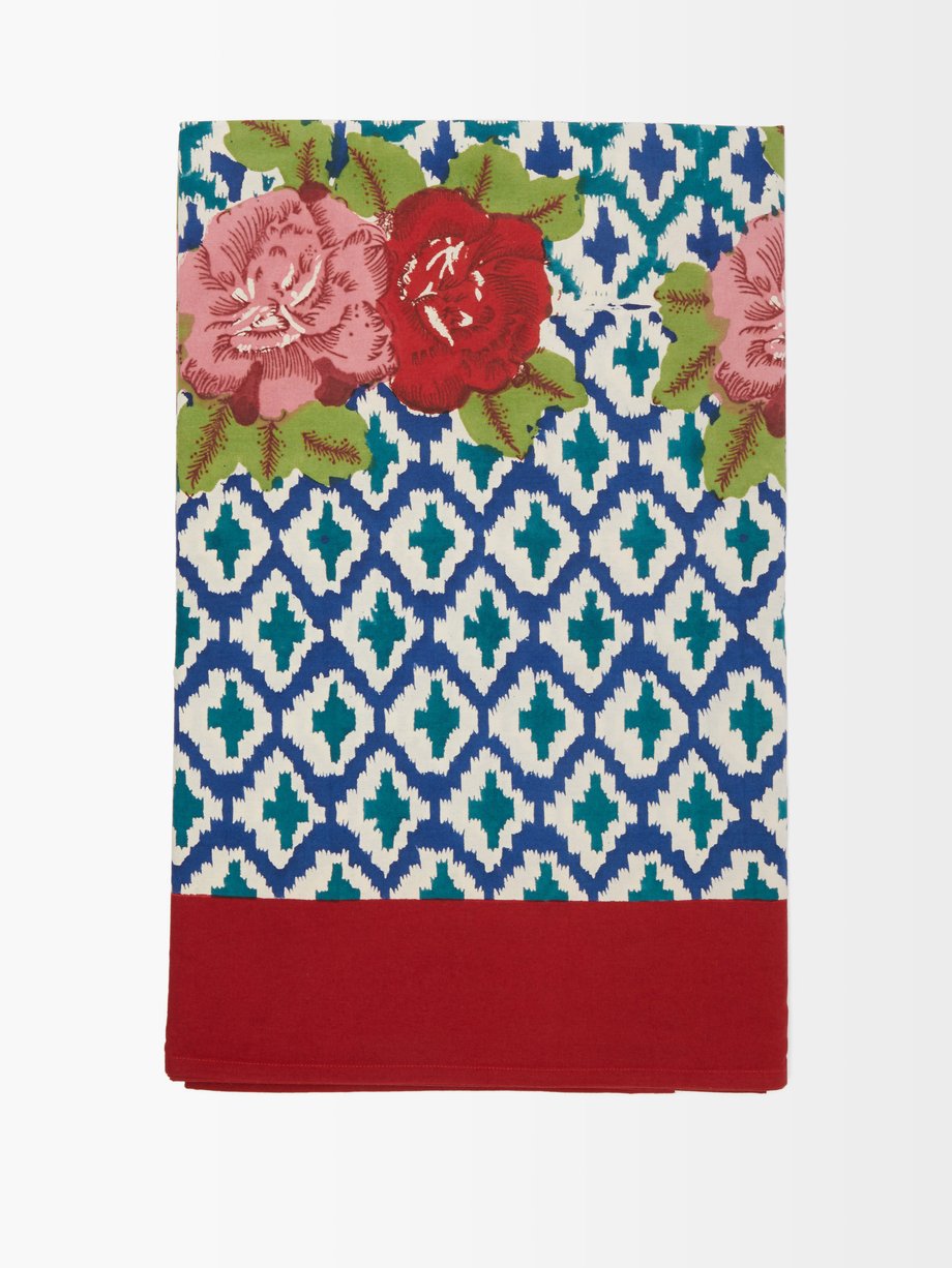 Blue Hima 220cm x 350cm cotton tablecloth | Lisa Corti | MATCHESFASHION AU