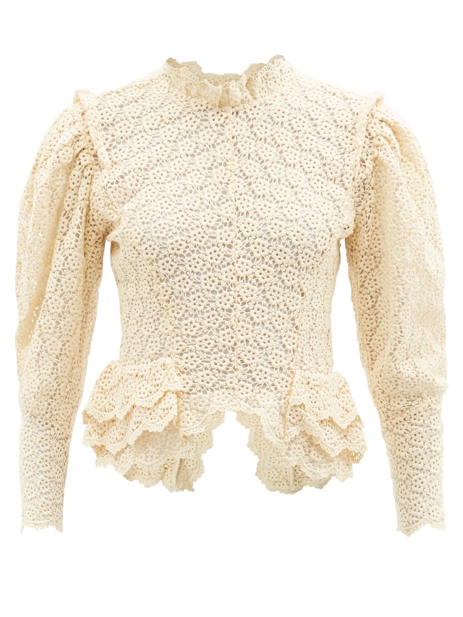 Neutral Ginytea cotton guipure-lace blouse Isabel Marant | MATCHESFASHION US