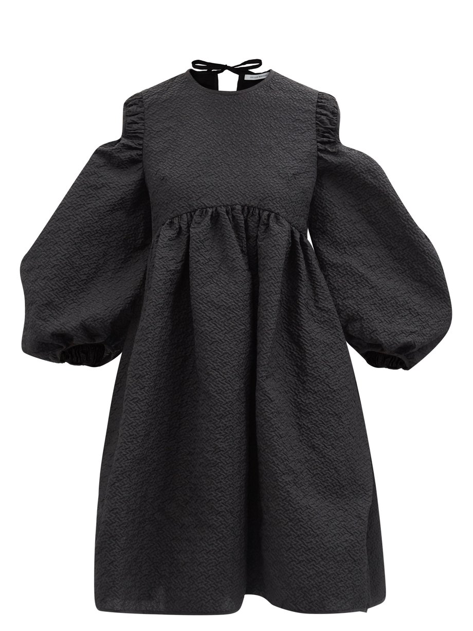Black Janessa puff-sleeve cloqué dress | Cecilie Bahnsen | MATCHESFASHION UK