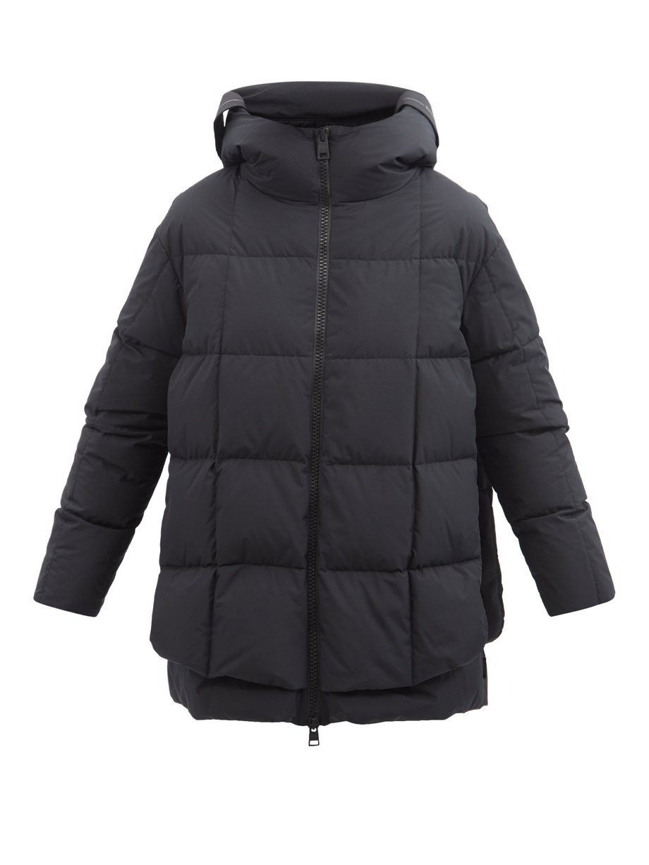 Black Laminar hooded quilted down coat | Herno | MATCHESFASHION US
