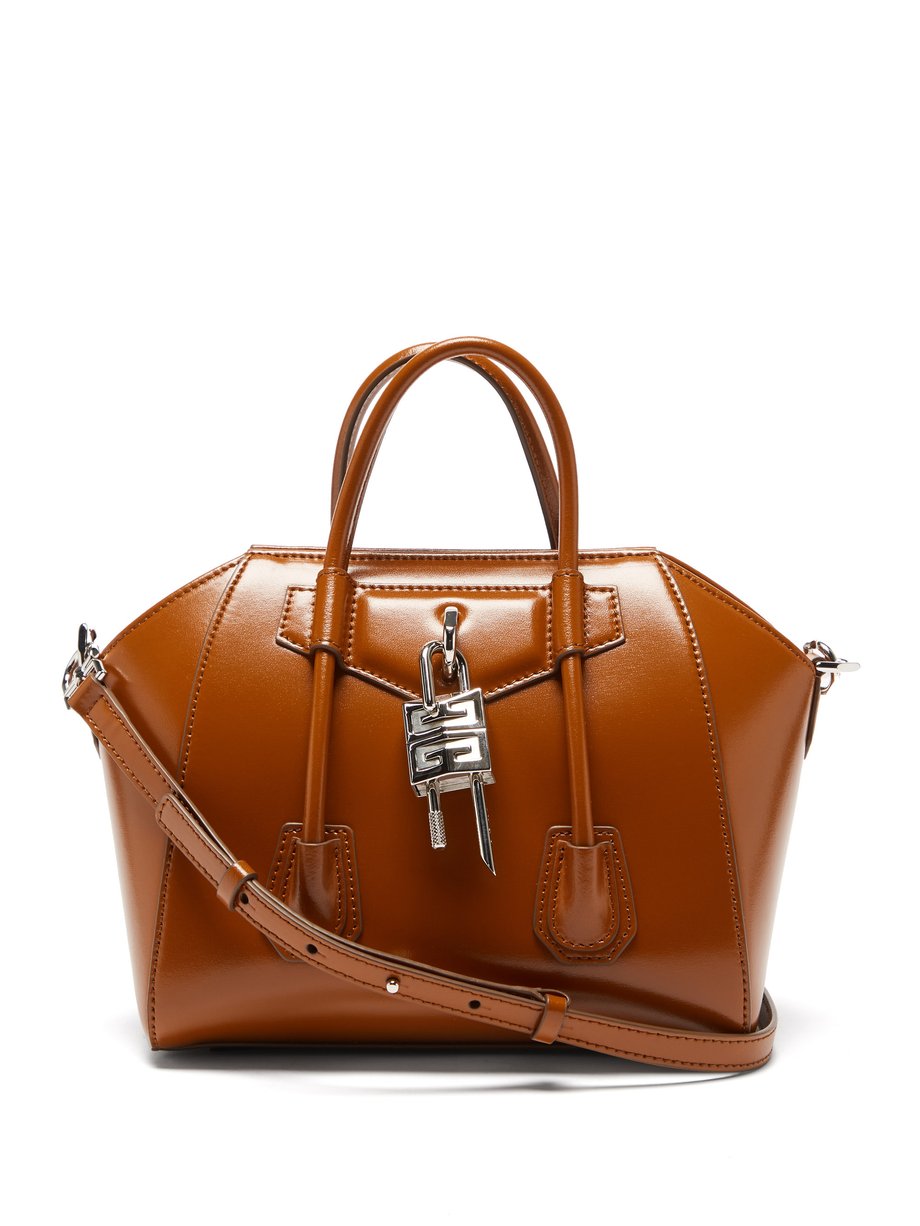 Antigona Lock mini leather bag Brown Givenchy | MATCHESFASHION FR