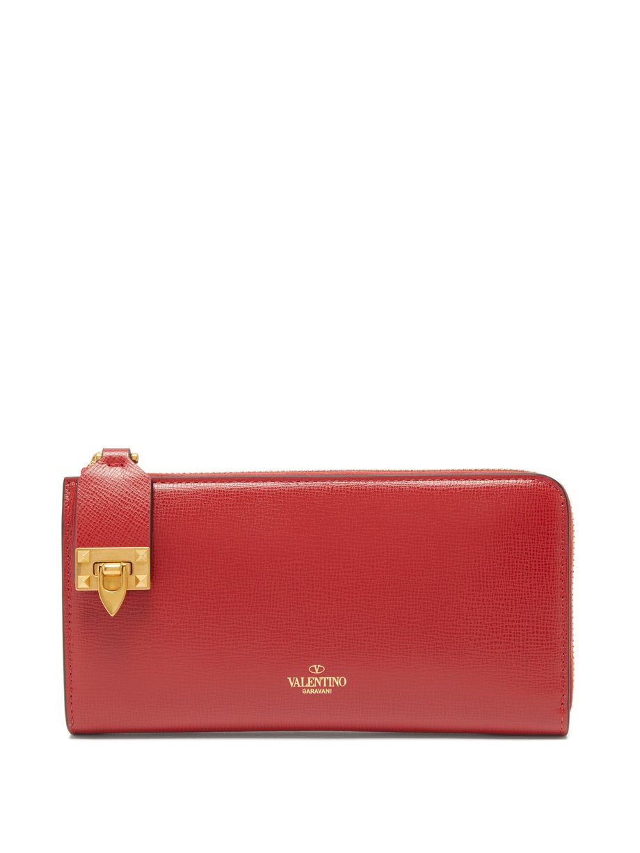 발렌티노 락스터드 장지갑 (지퍼형) Valentino Red Rockstud ziparound leather wallet