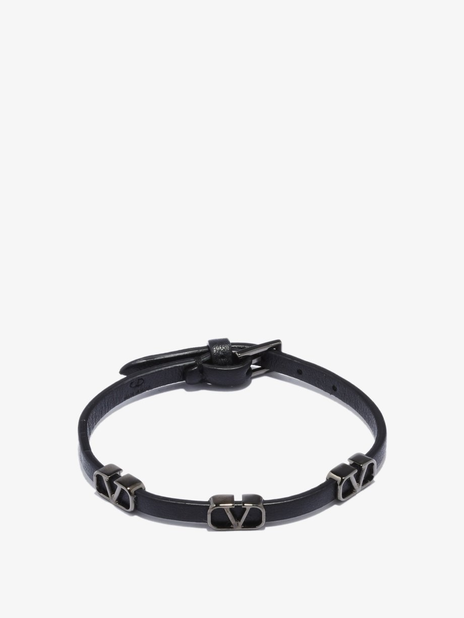 skepsis Latterlig Vænne sig til Black V-logo leather bracelet | Valentino | MATCHESFASHION UK