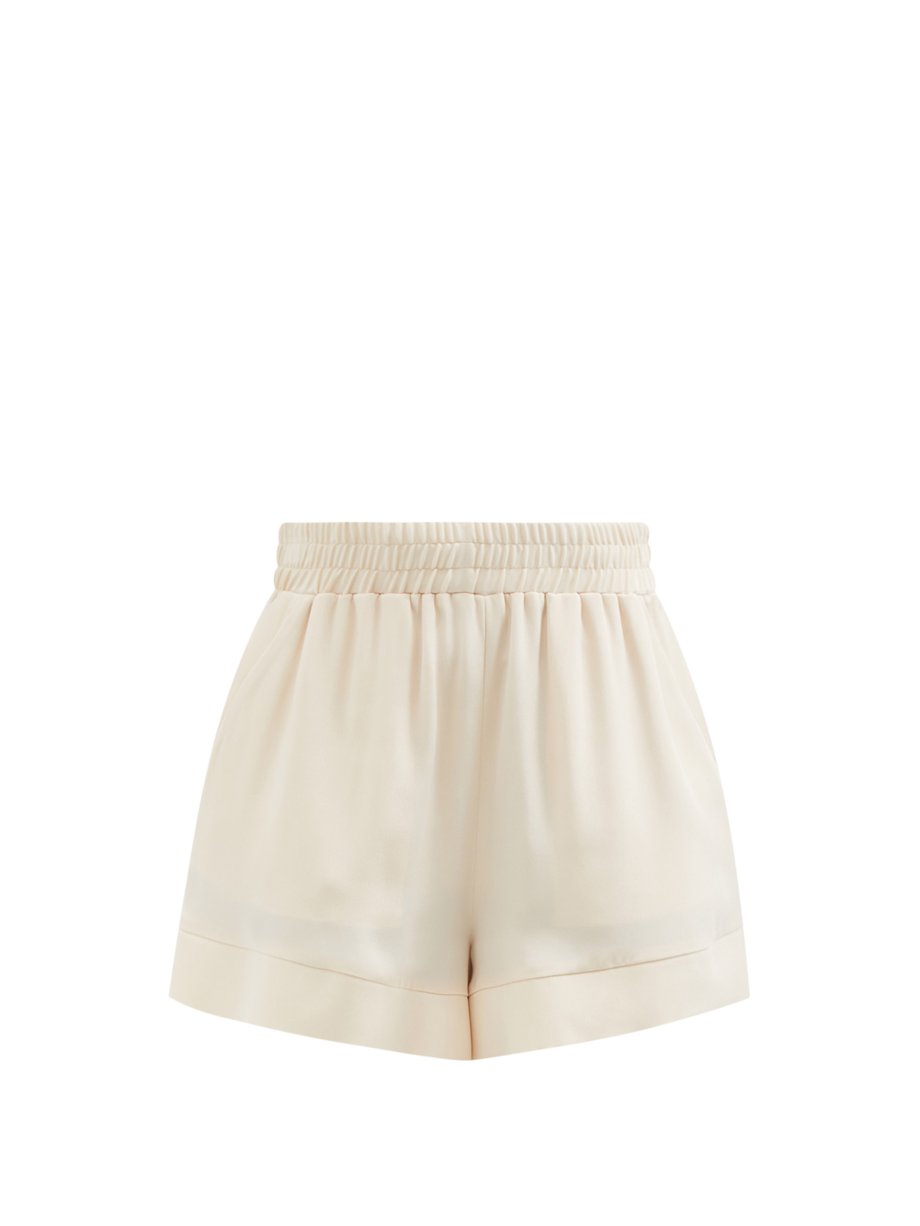 Pink Elasticated-waist silk shorts | Raey | MATCHESFASHION UK