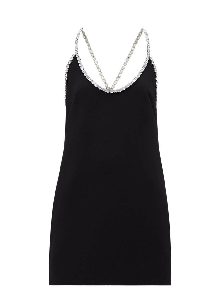 Black Crystal-embellished cady mini dress | Miu Miu | MATCHESFASHION UK