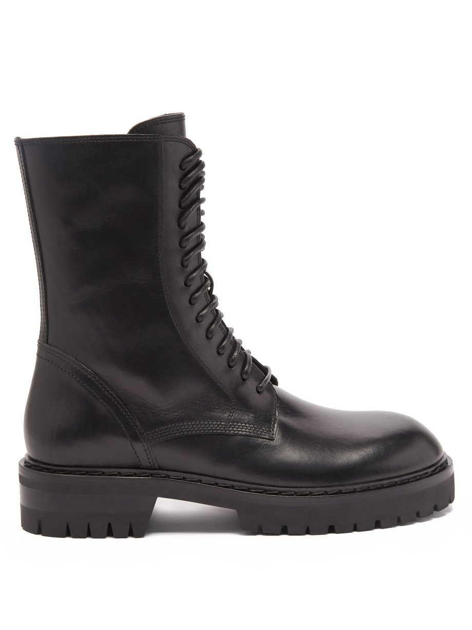 Black Alex lace-up leather mid-length boots | Ann Demeulemeester ...