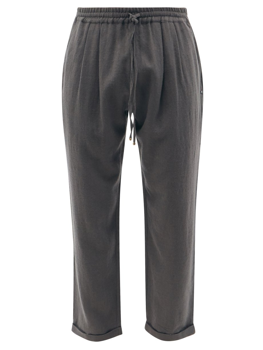 Grey Drawstring-waist wool-twill trousers | Péro | MATCHESFASHION UK