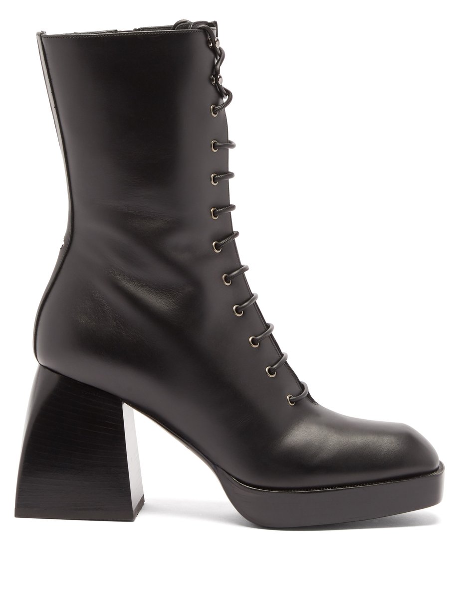Black Bulla lace-up leather ankle boots | Nodaleto | MATCHESFASHION US