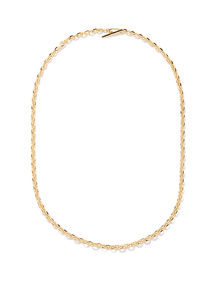 Lizzie Mandler Metallic 18kt gold knife-edge oval-link chain necklace ...