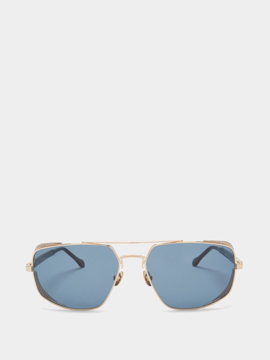 Matsuda Blue Aviator titanium sunglasses | 매치스패션, 모던 럭셔리 온라인 쇼핑