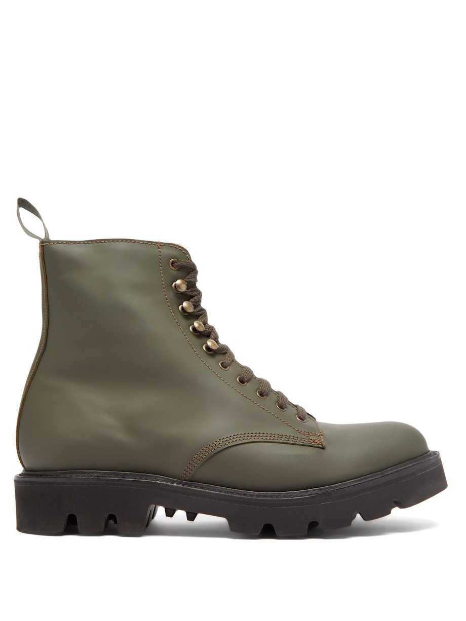 Grenson Grenson Jude rubberised-leather boots Green｜MATCHESFASHION（マッチズ ...