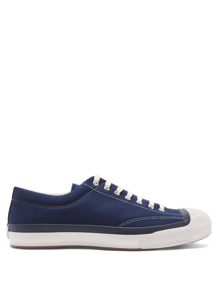 Moonstar Navy Gym Court vulcanised-rubber canvas trainers