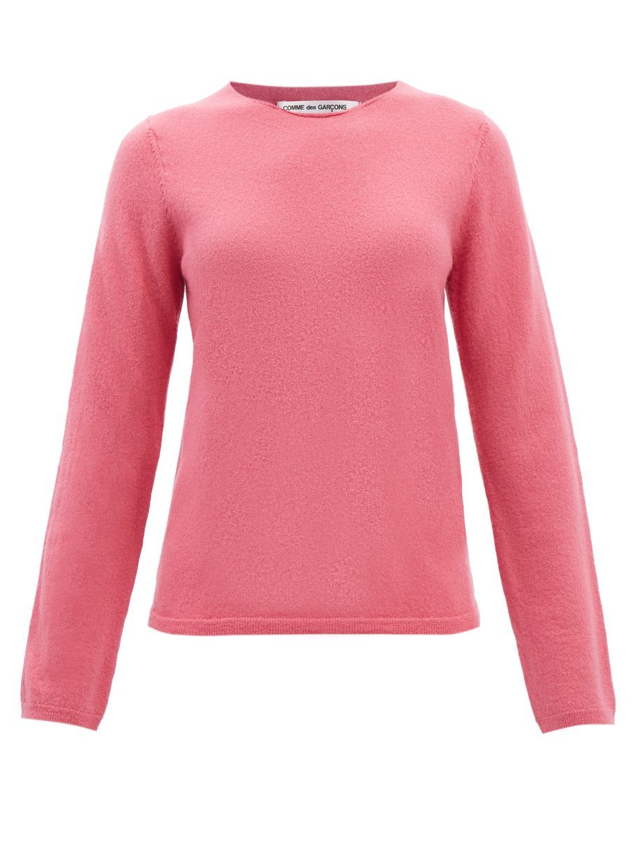 Pink Roll-edge round-neck worsted-wool sweater | Comme des Garçons ...