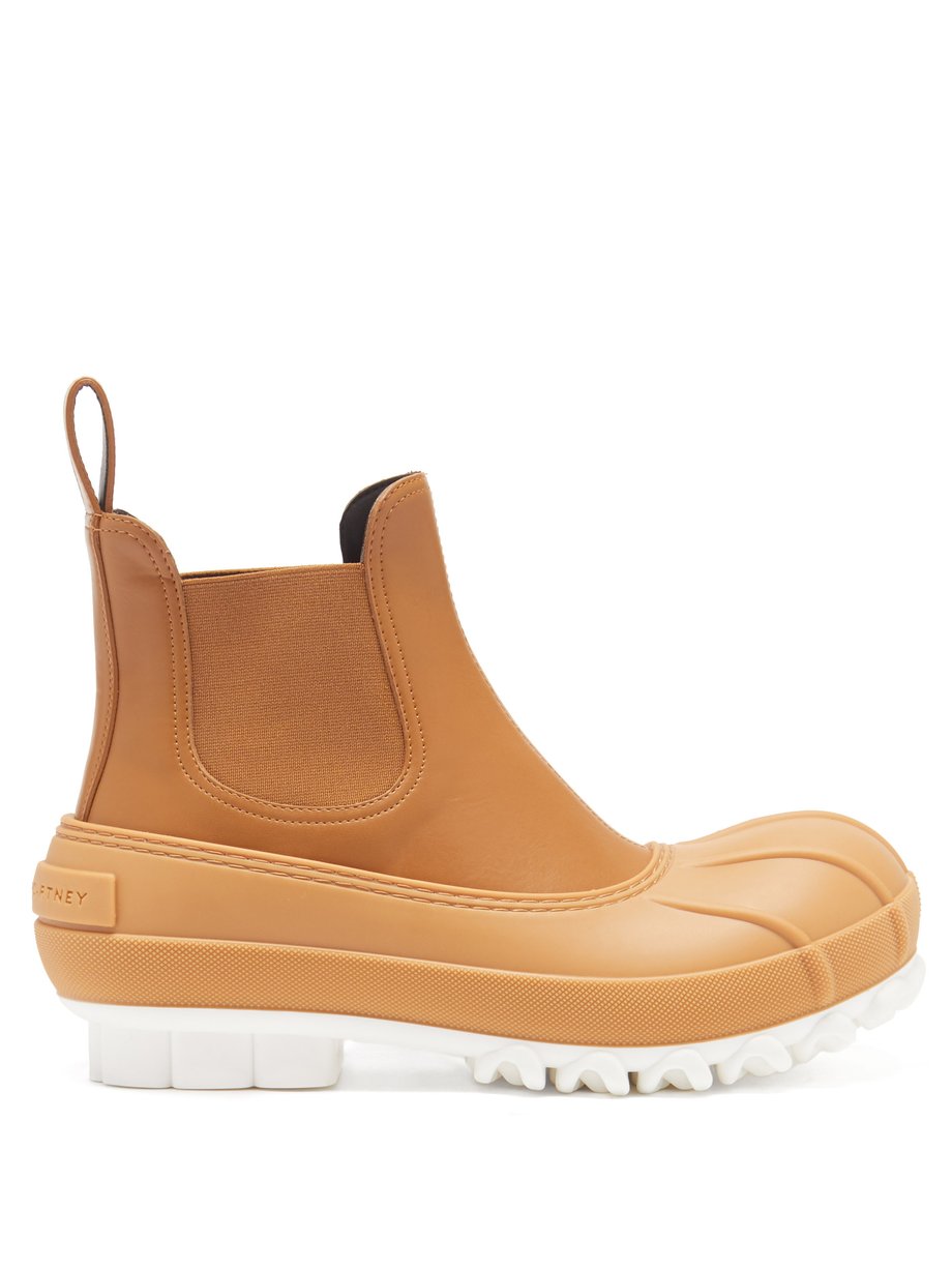 dybde Shredded krave Tan Duck City faux-leather and rubber Chelsea boots | Stella McCartney |  MATCHESFASHION US
