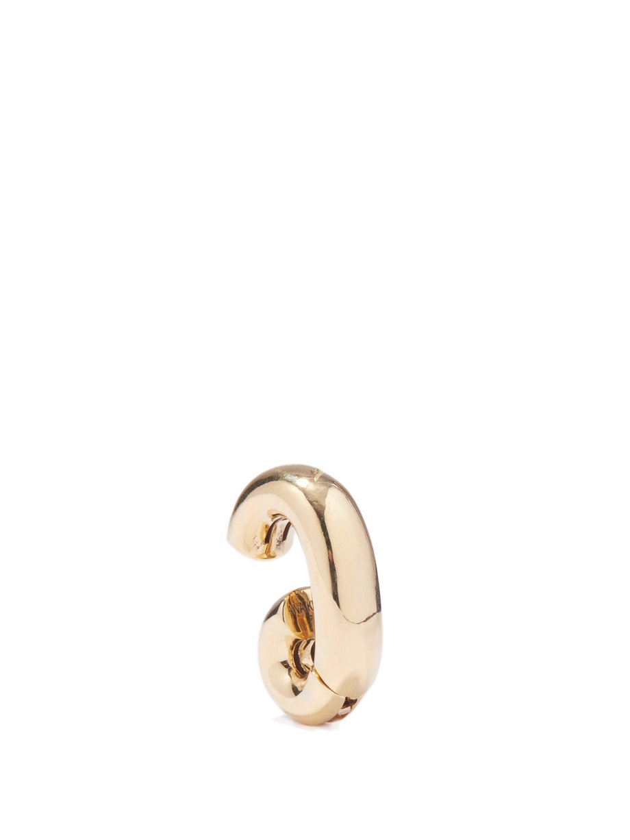 Metallic Phillipa medium 18kt gold ear cuff | Ana Khouri ...