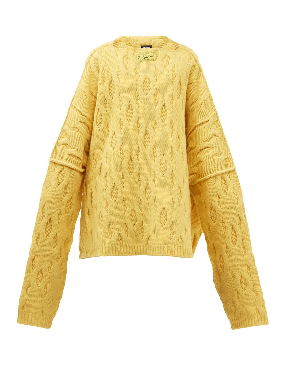 Raf Simons Raf Simons Oversized wool sweater Yellow｜MATCHESFASHION（マッチズ ...