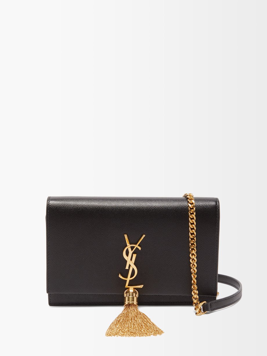 Black Kate small chain-tassel leather cross-body bag | Saint Laurent ...