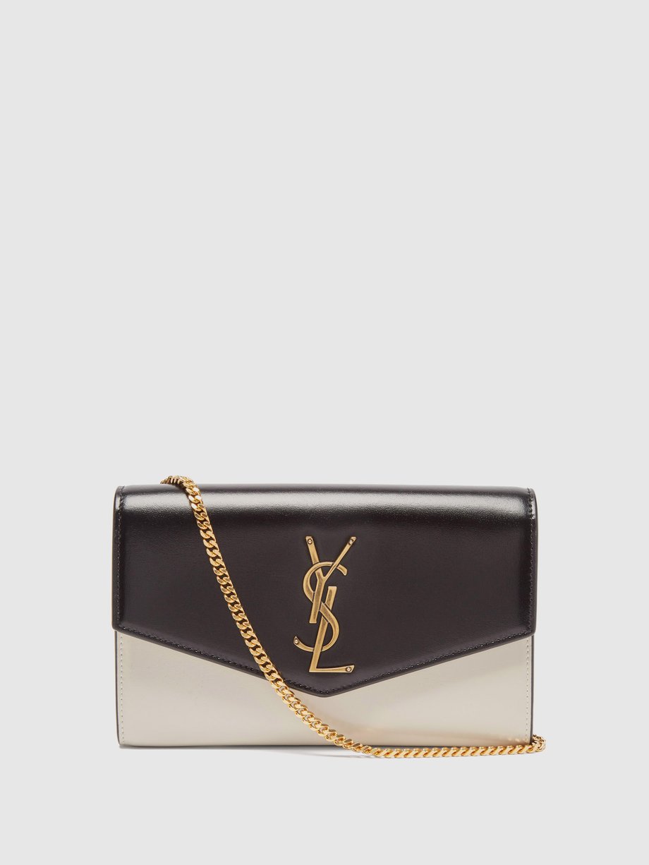 saint laurent black leather uptown wallet bag