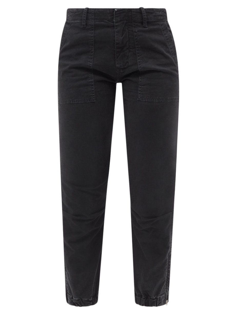 Black Cotton-blend cropped-leg trousers | Nili Lotan | MATCHESFASHION US