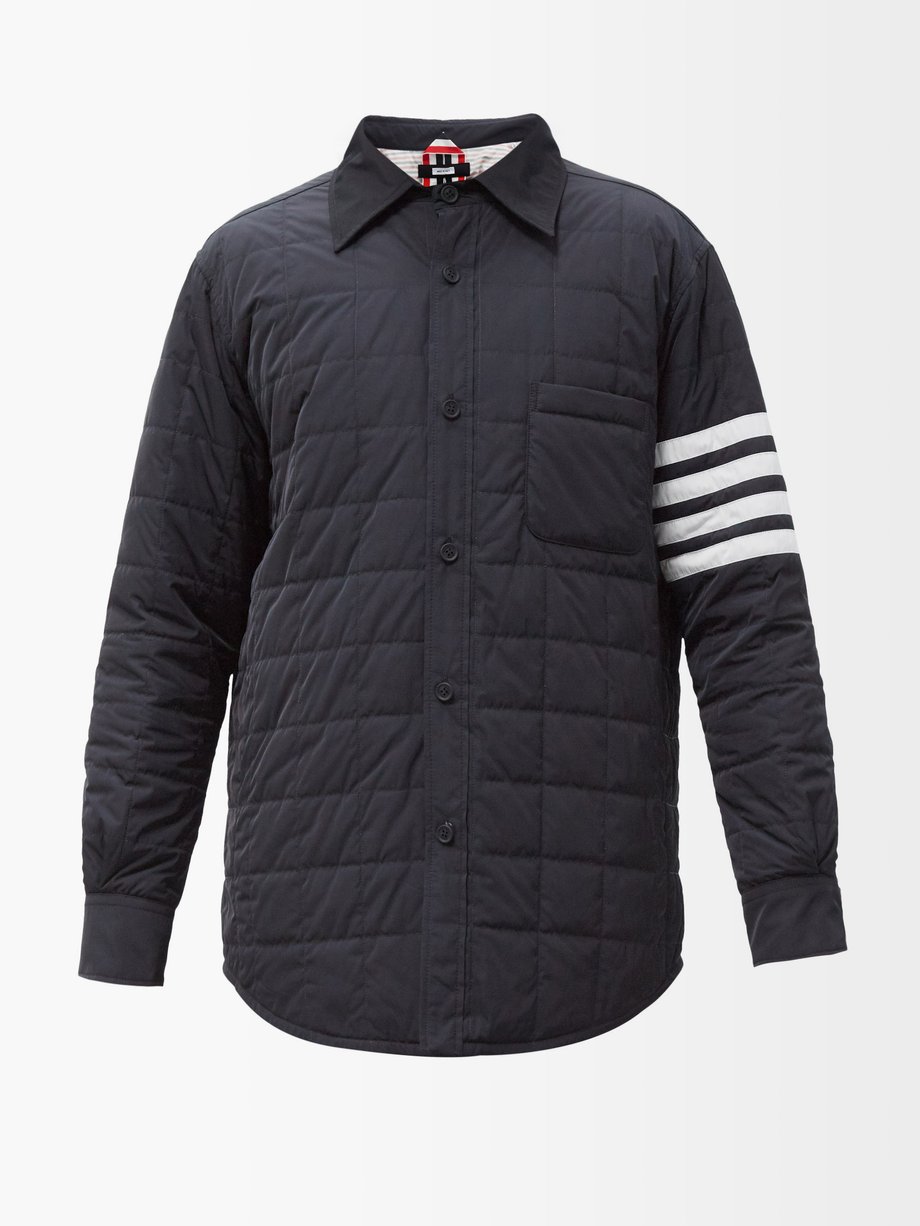 Navy Four-bar quilted down jacket | Thom Browne | MATCHESFASHION UK