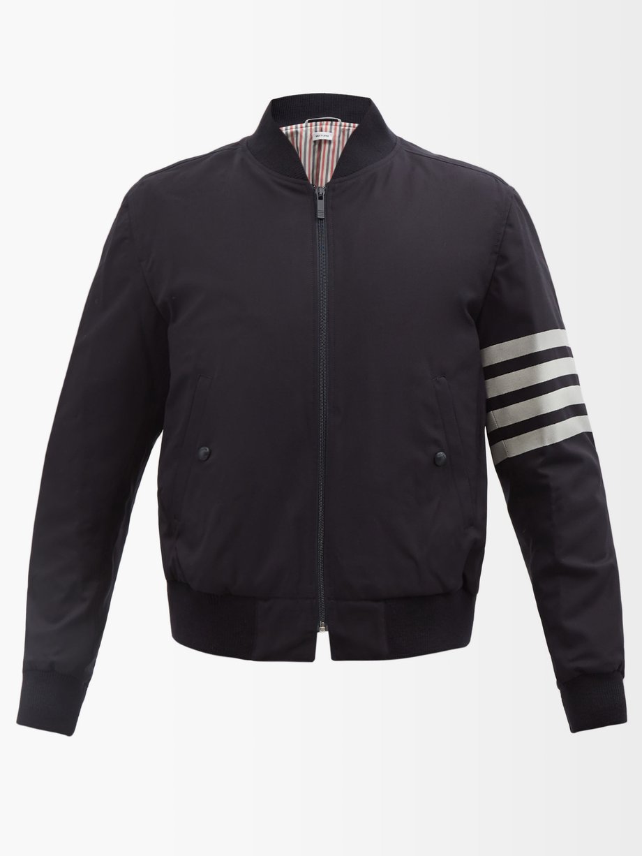탐 브라운 Thom Browne Navy Four-bar wool bomber jacket