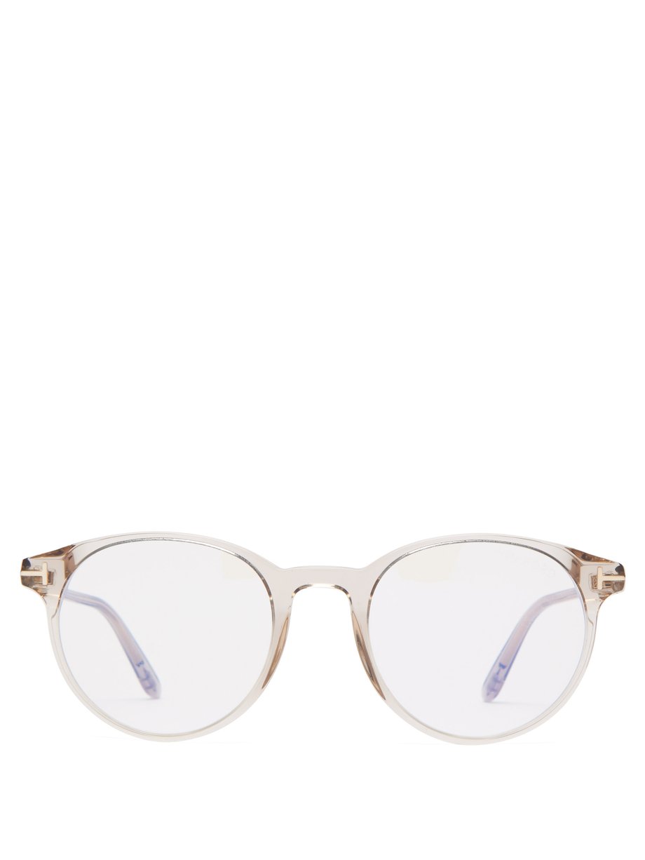 Brown Round Acetate Glasses Tom Ford Matchesfashion Us