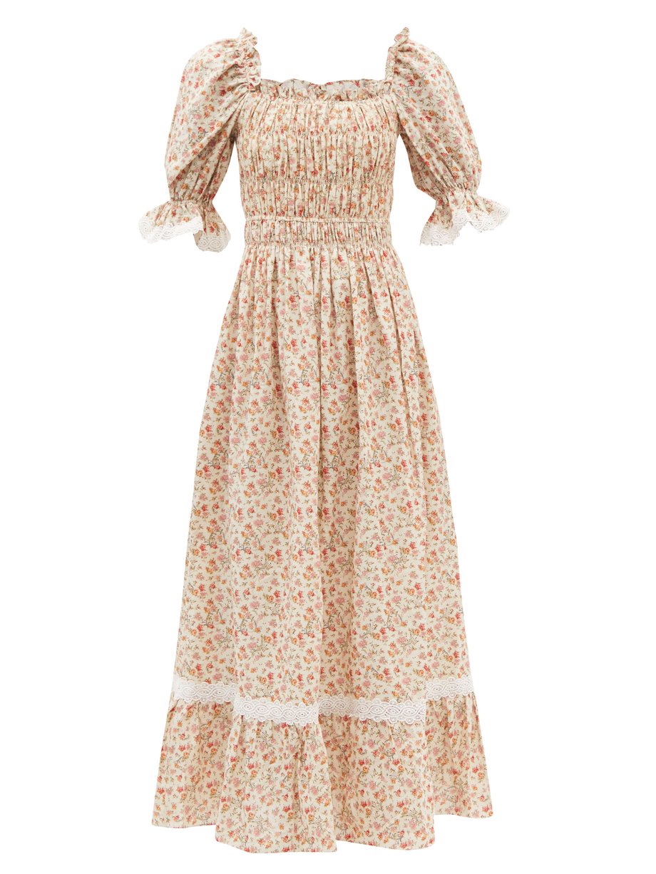 Elisa floral-print cotton-blend dress ...