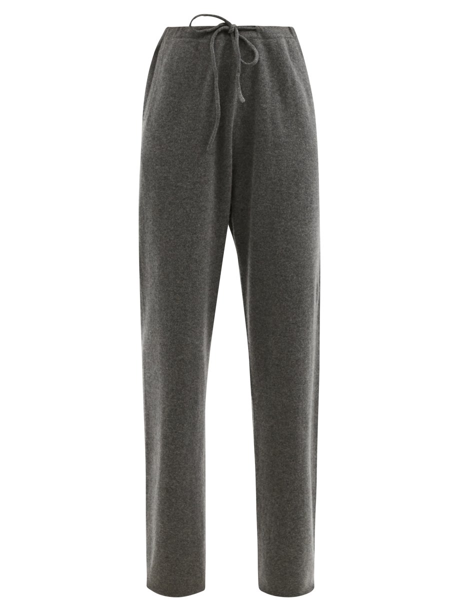 Grey No.142 Run stretch-cashmere wide-leg track pants | Extreme ...