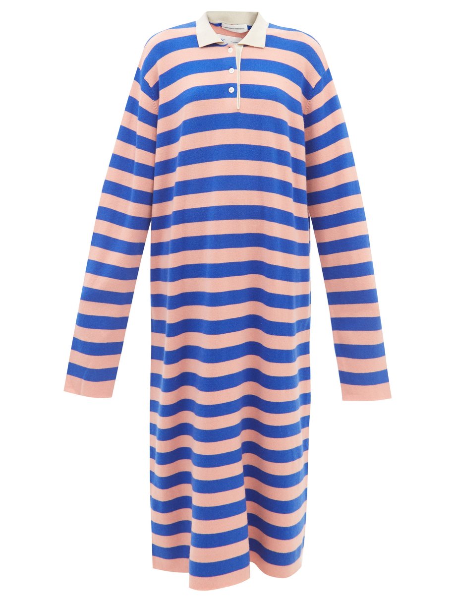 Blue No.200 Croco striped stretch-cashmere dress | Extreme Cashmere ...