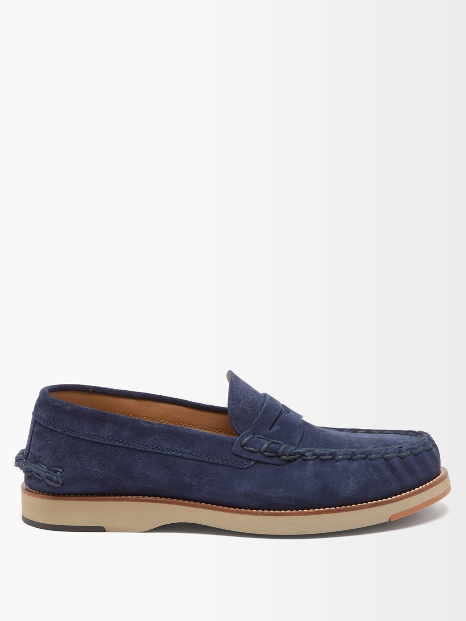 Suede penny loafers Blue Tod's | MATCHESFASHION FR