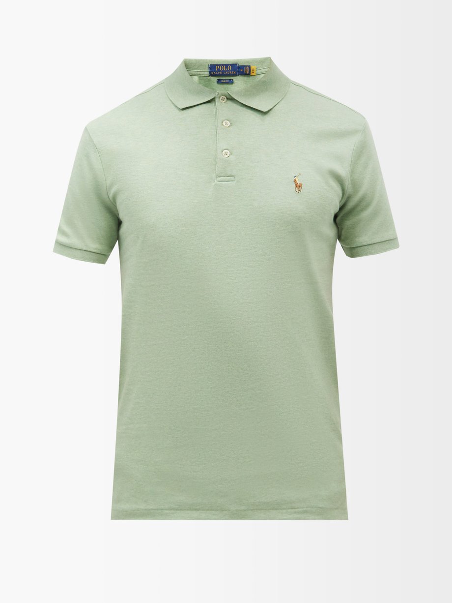 폴로 랄프로렌 폴로셔츠 Polo Ralph Lauren Green Logo-embroidered Pima-cotton jersey Polo shirt