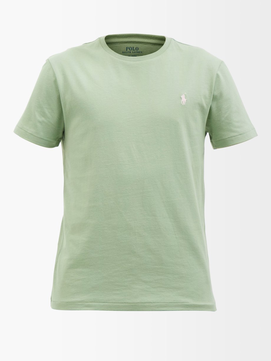 폴로 랄프로렌 반팔티 Polo Ralph Lauren Green Logo-embroidered cotton-jersey T-shirt