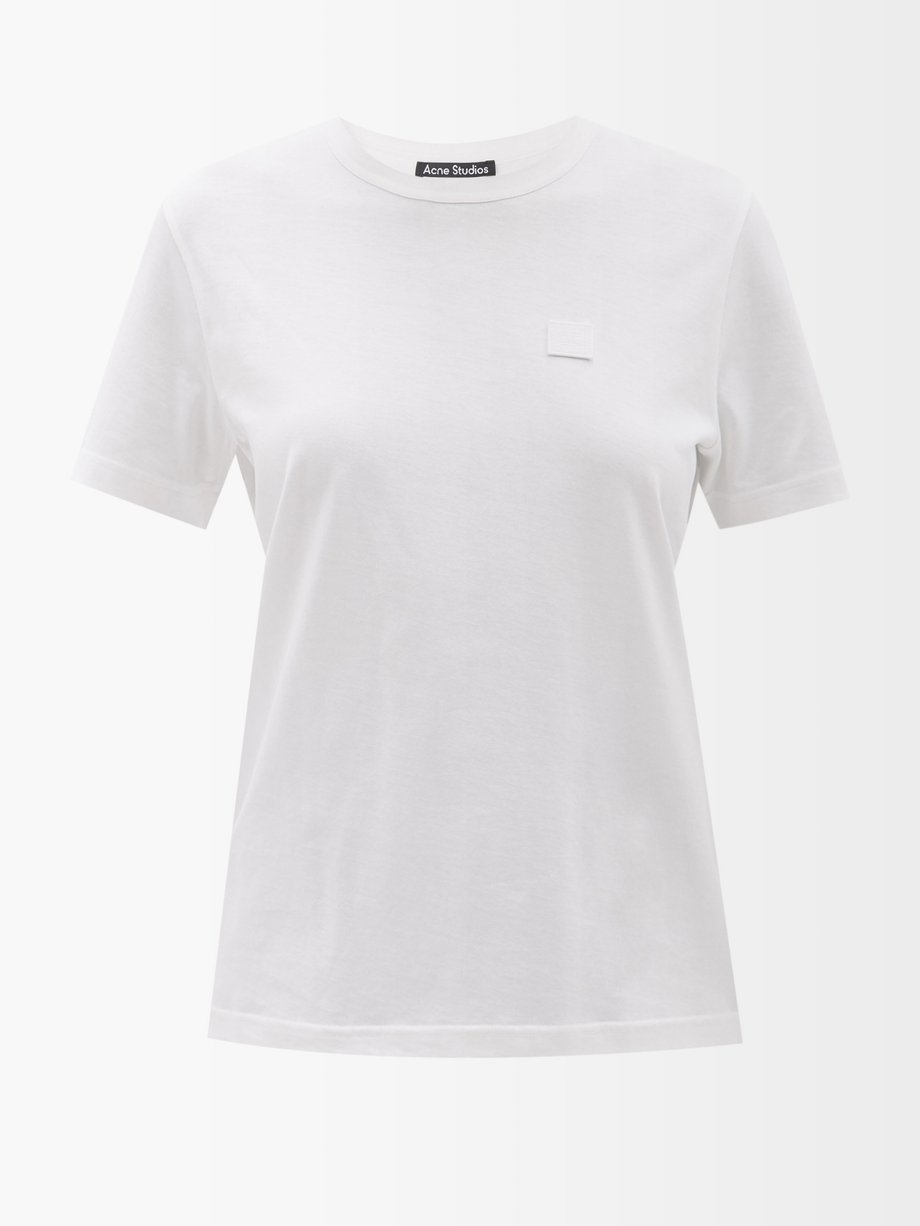 Acne Studios Acne Studios Face-patch cotton-jersey T-shirt WHITE ...