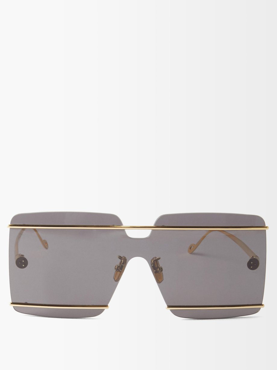 Loewe Black Oversized rectangle acetate sunglasses | 매치스패션, 모던 럭셔리 온라인 쇼핑