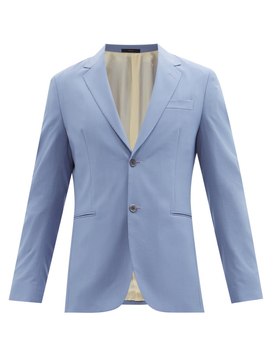폴 스미스 Paul Smith Purple Single-breasted wool-sharkskin suit jacket