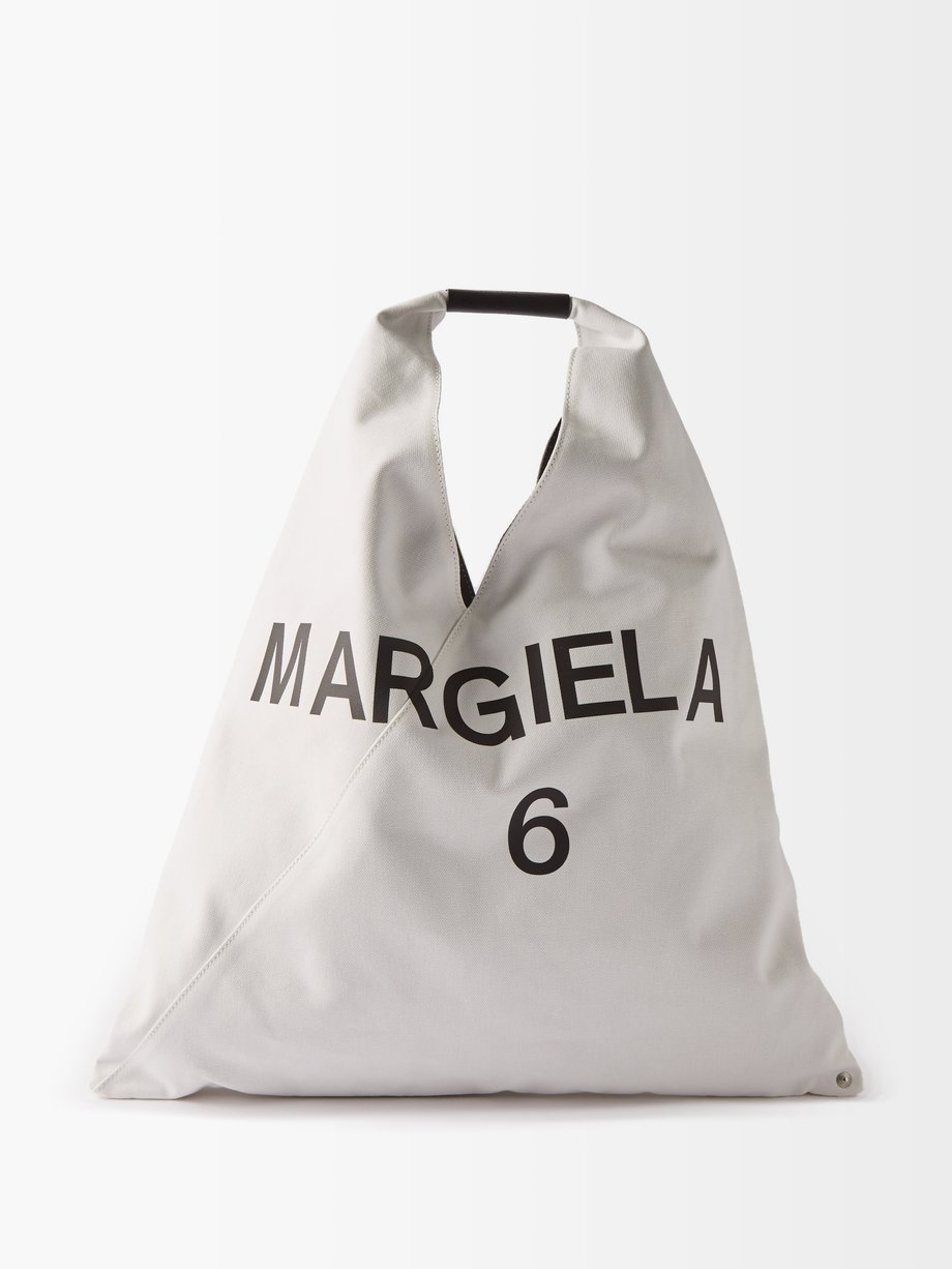 MM6 Maison Margiela エムエムシックス メゾンマルジェラ ジャパニーズ ミディアム キャンバスバッグ  ホワイト｜MATCHESFASHION（マッチズファッション)