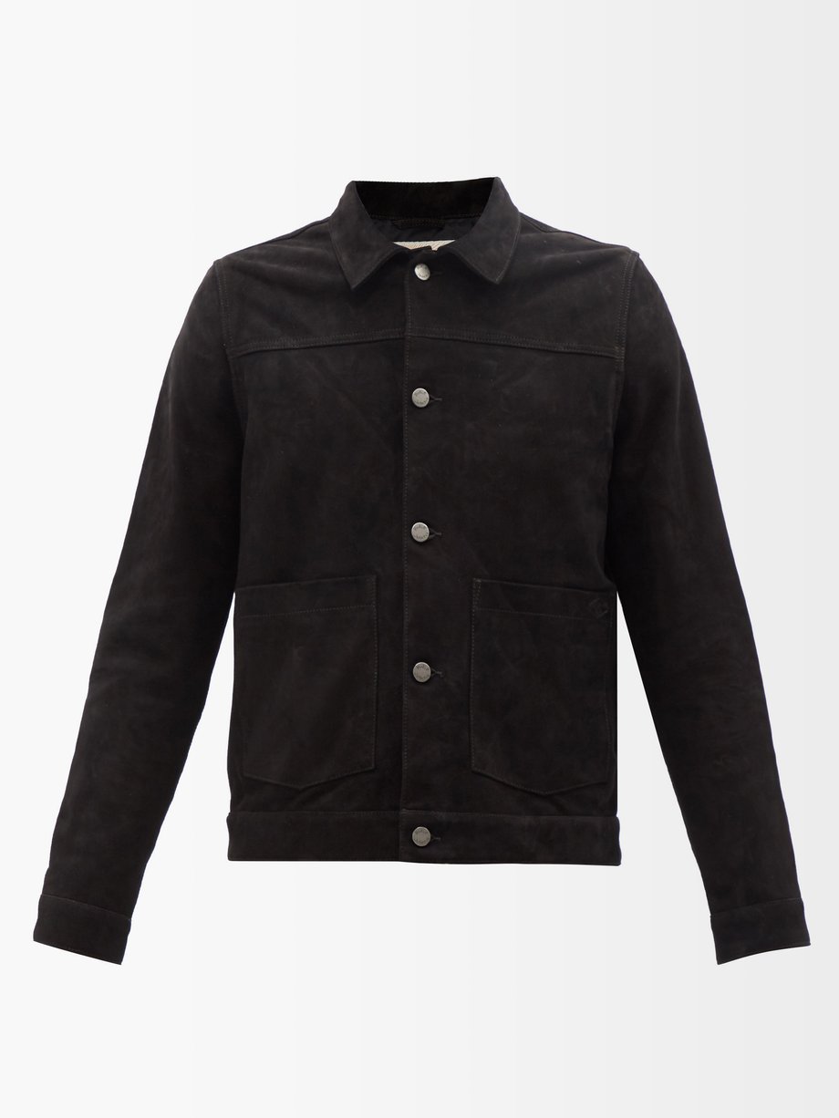 Black Dante patch pocket nubuck jacket | Nudie Jeans | MATCHESFASHION AU