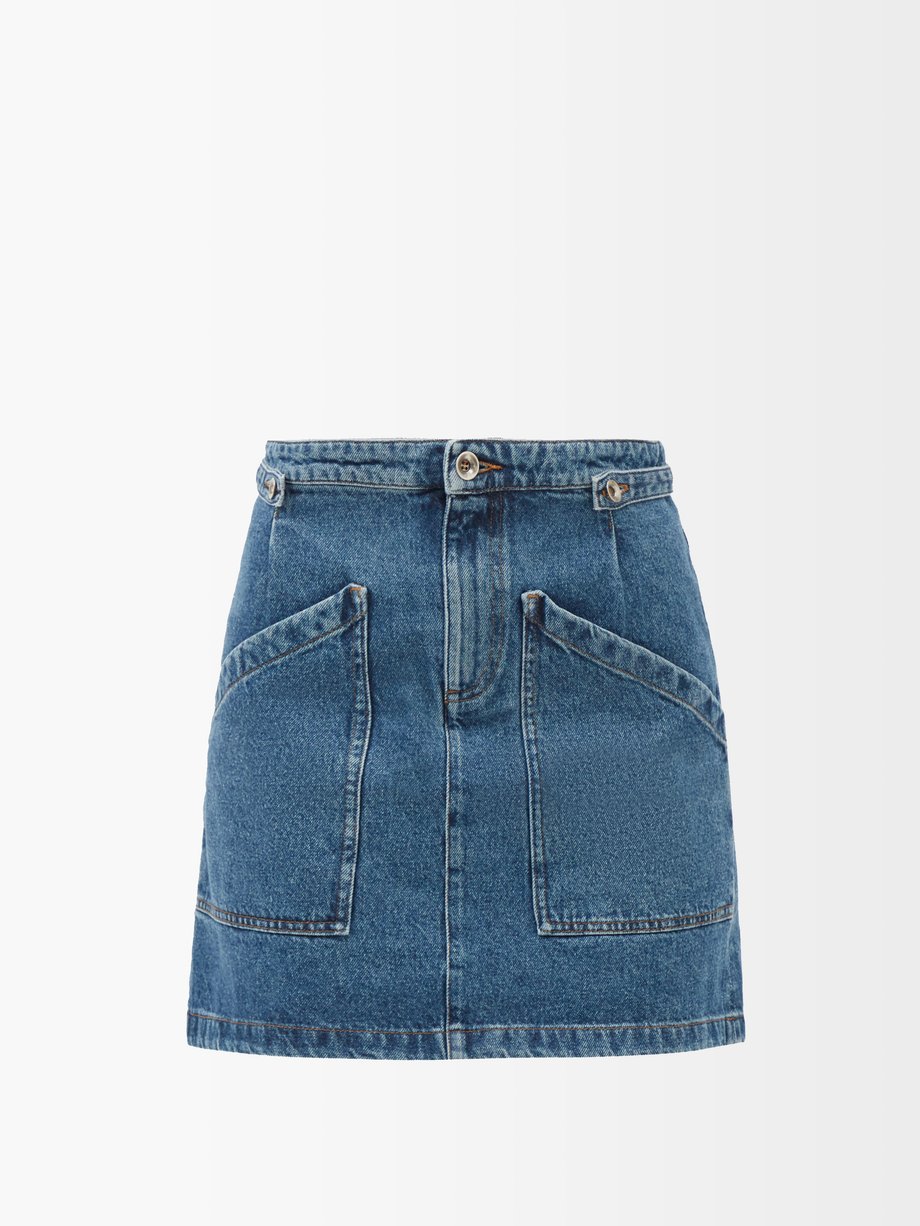 Blue Claudie patch-pocket denim mini skirt | A.P.C. | MATCHESFASHION US