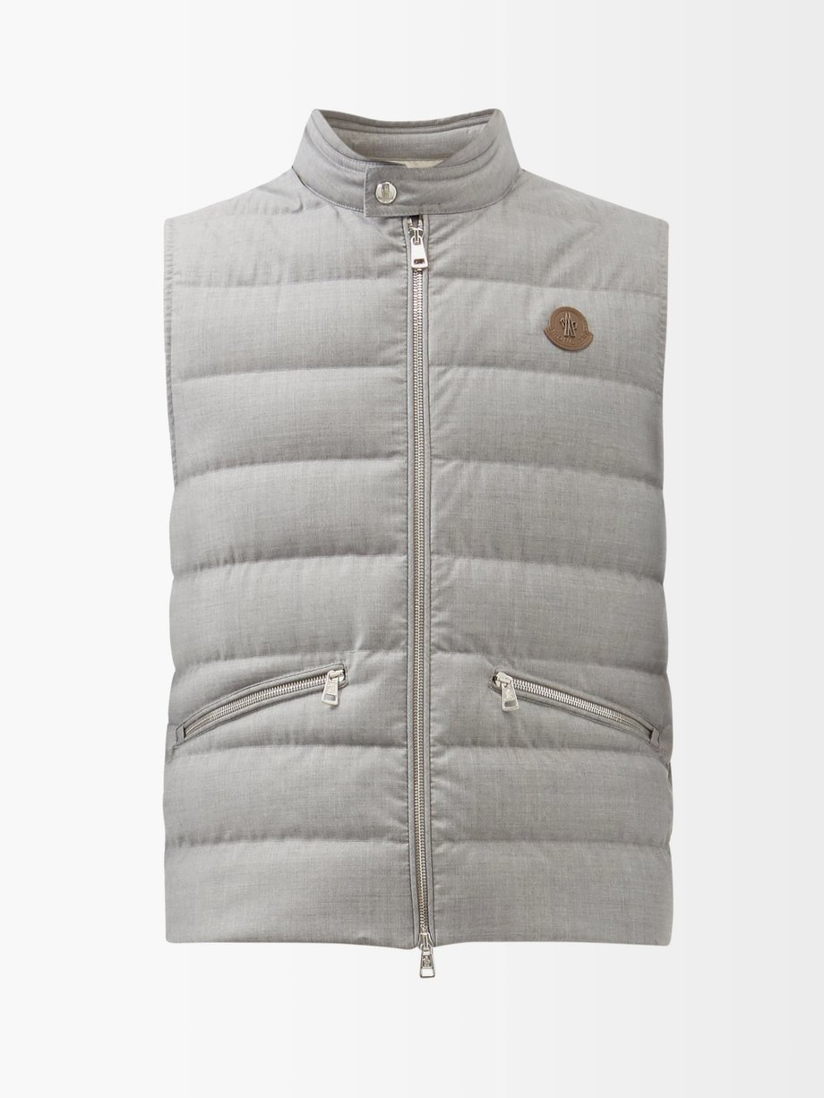 Grey Galliene down-filled quilted wool gilet | Moncler | MATCHESFASHION US