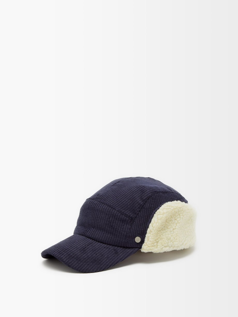 Paul Smith Cotton corduroy Shearling Lined Cap Navy in Blue for Men Mens Accessories Hats 
