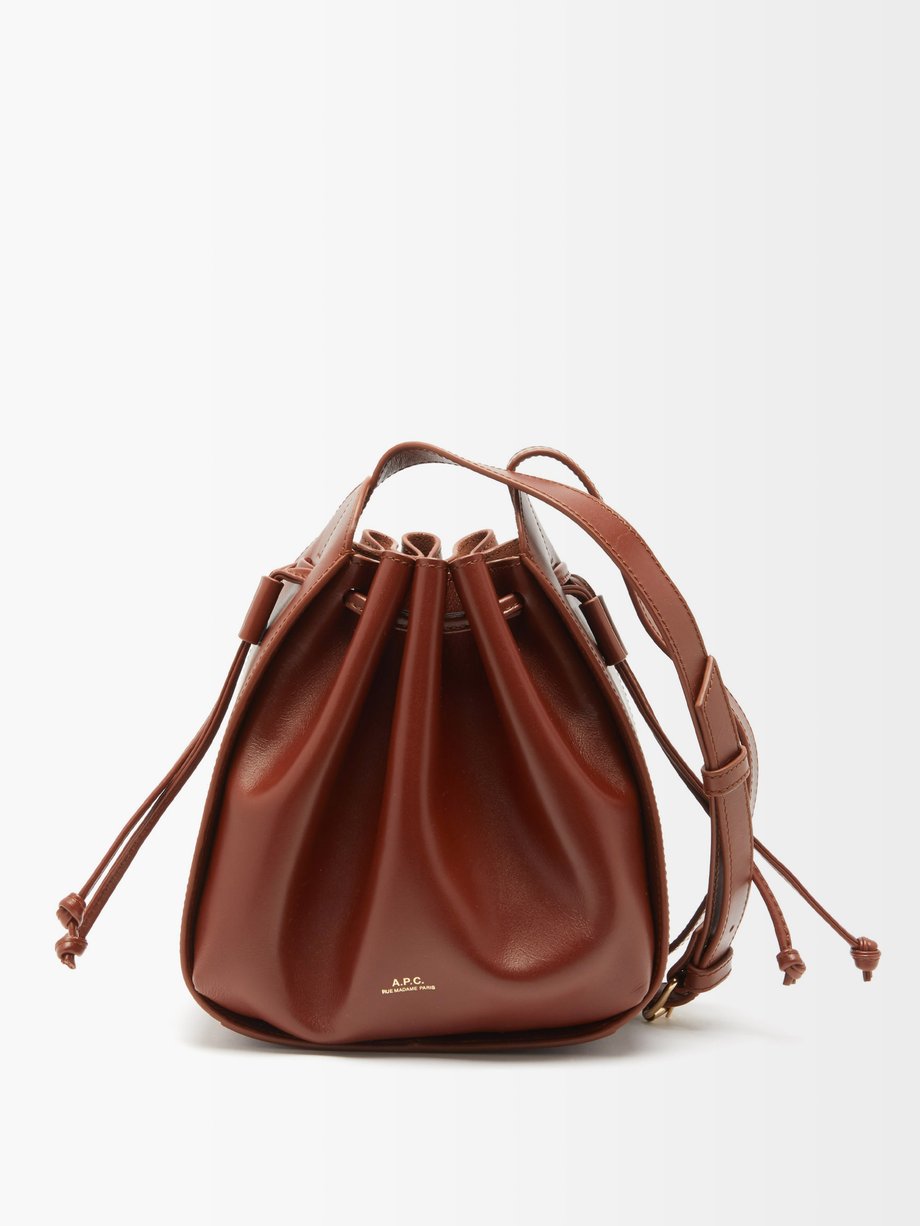 A.P.C. A.P.C. Courtney small leather cross-body bag Tan｜MATCHESFASHION ...