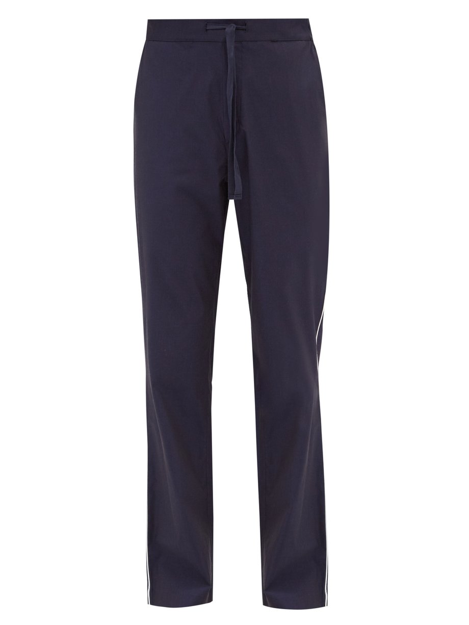 Navy Alfred piped cotton pyjama trousers | Orlebar Brown ...